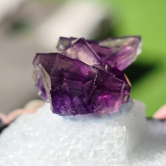 Purple Fluorite ✦ Raw Cube Crystal ✦ 16g Thumbnail Mineral Collector’s Piece - Picture 10 of 17